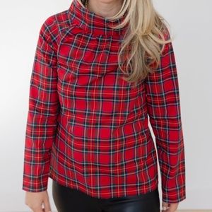 Sail to Sable Red Tartan Top